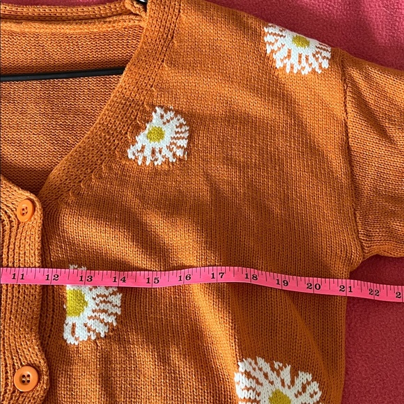 Rust Floral Women's Cardigan - Picture 5 of 7